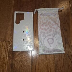 Loopy Case Iridescent White Leopard Phone Case For Samsung S23 Ultra